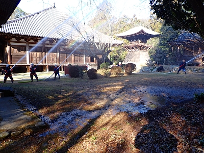 一斉放水の状況