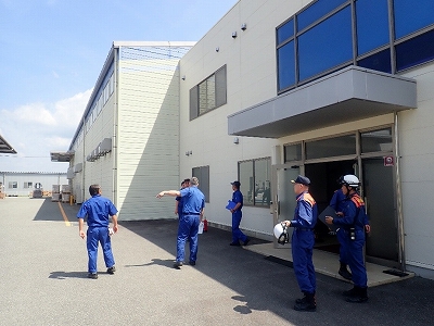 事業所の避難訓練