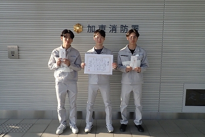 屋内消火栓競技第３位　エスケー化研株式会社兵庫工場