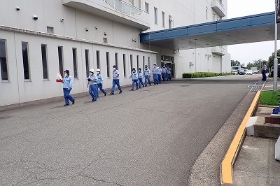 事業所による避難訓練